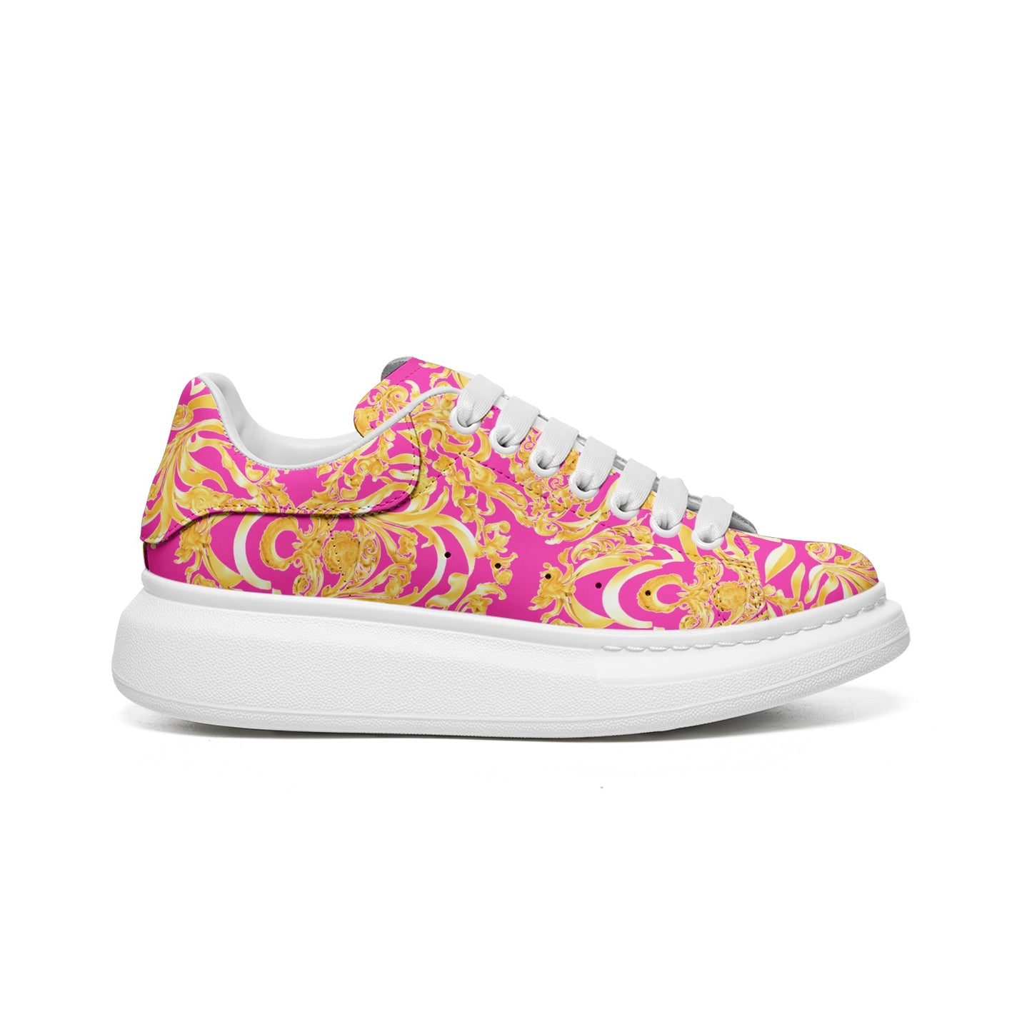 fullbreedcustom Unisex Non Slip Lace Up Faux Leather Sneakers