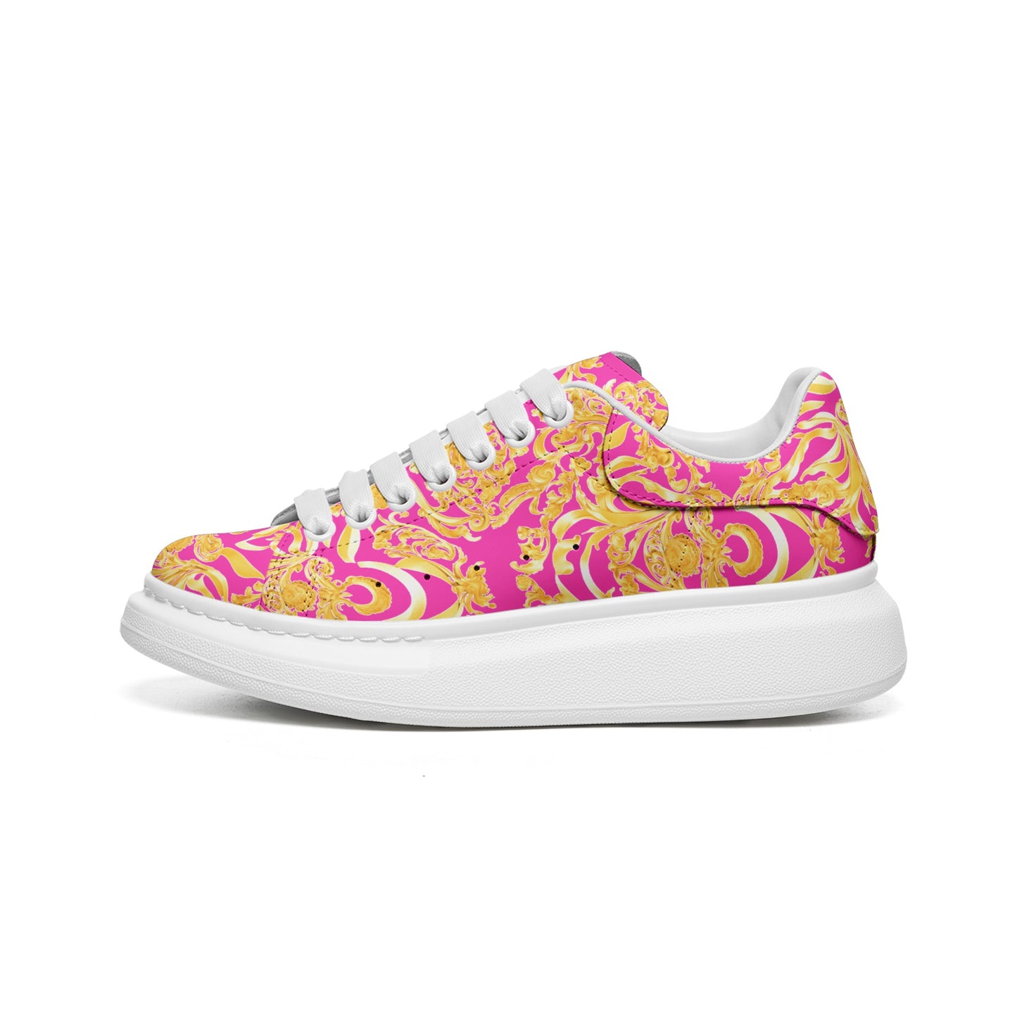 fullbreedcustom Unisex Non Slip Lace Up Faux Leather Sneakers