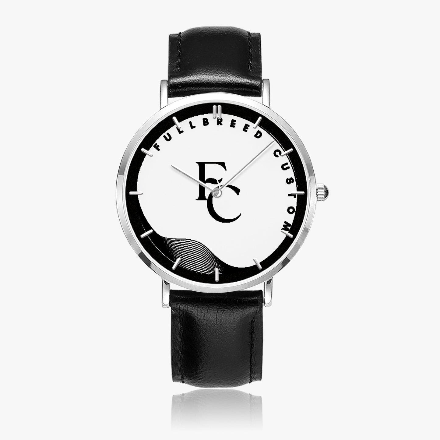 kokorepublic 165. Hot Selling Ultra-Thin Leather Strap Quartz Watch (Silver With Indicators)