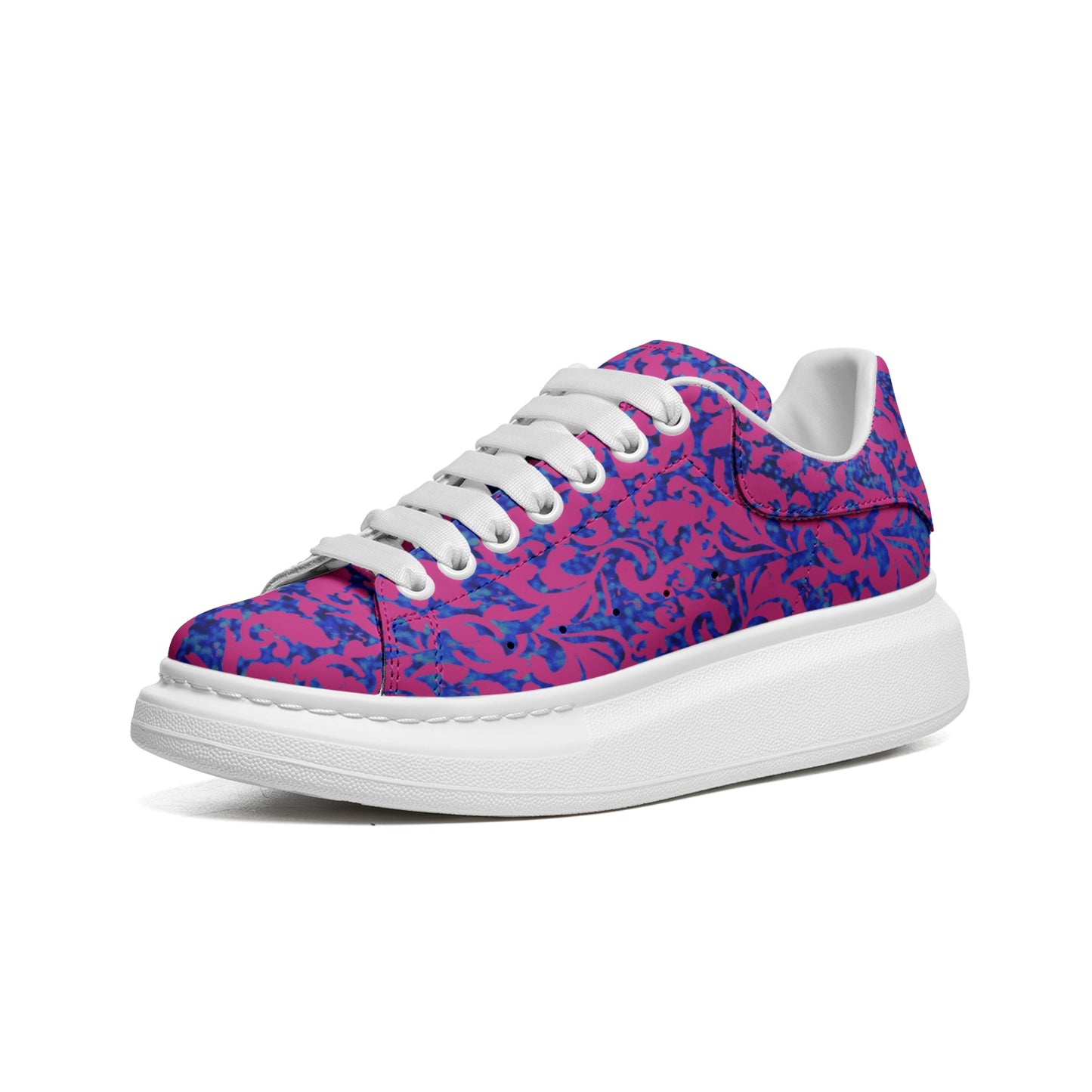 fullbreedcustom Unisex Non Slip Lace Up Faux Leather Sneakers