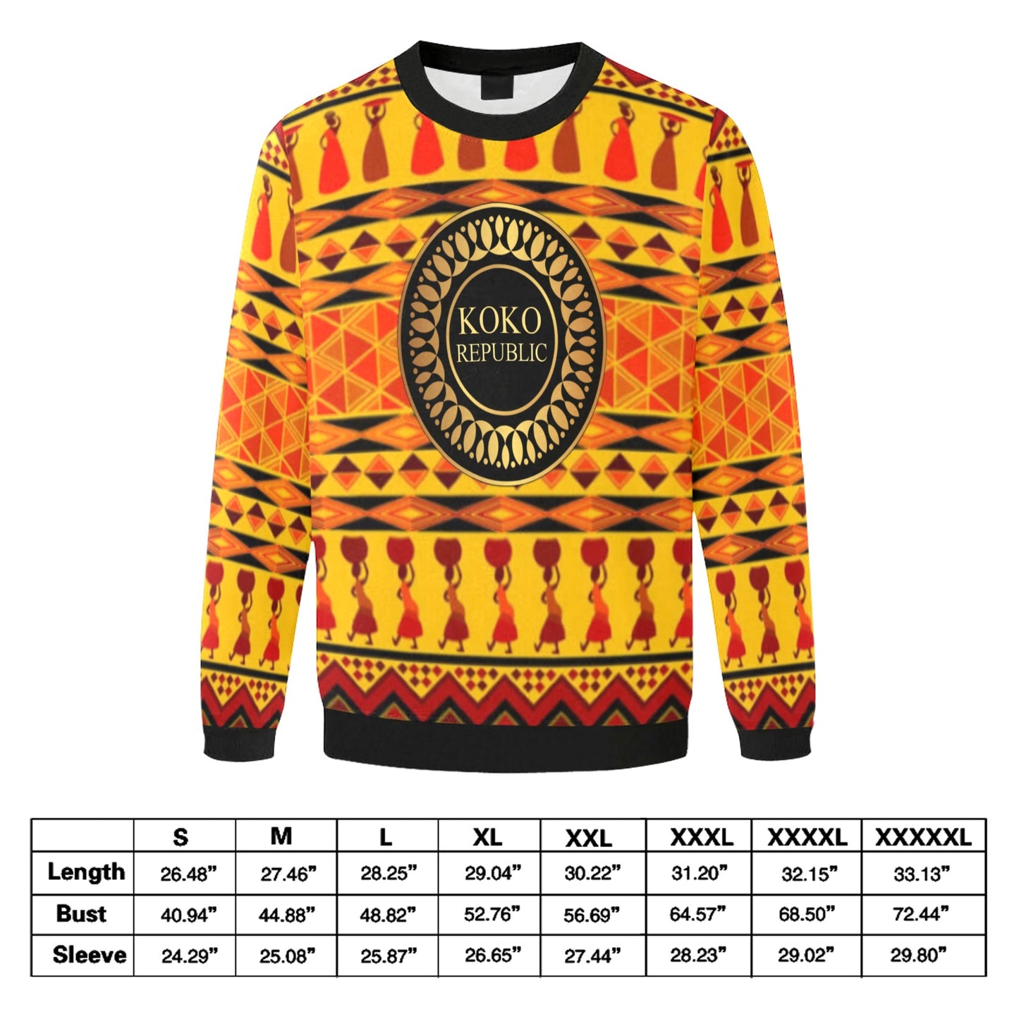 kokorepublic Men's All Over Print Fuzzy Sweatshirt (Model H18)