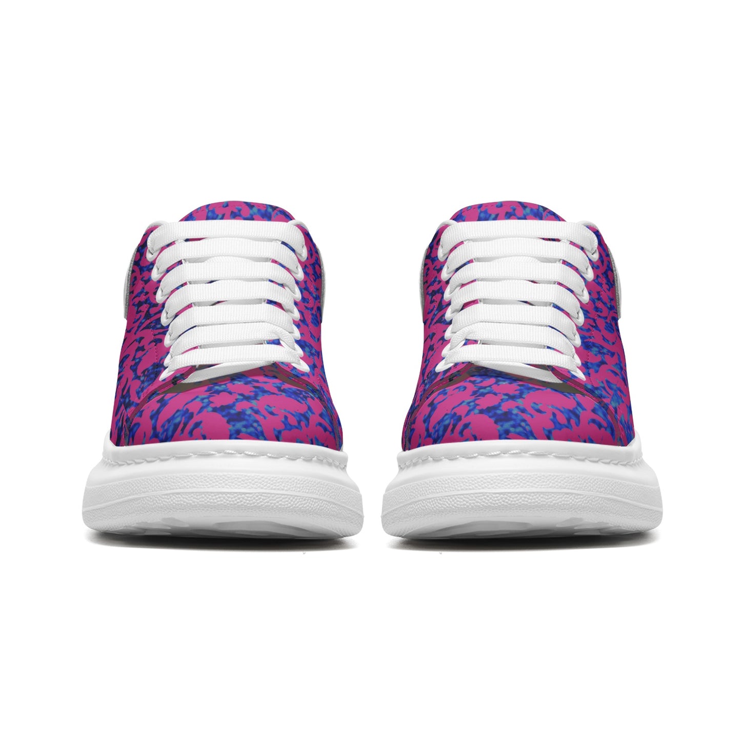 fullbreedcustom Unisex Non Slip Lace Up Faux Leather Sneakers