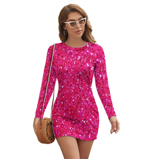 kokorepublic Women's Long Sleeve Round Neck Slim Dress