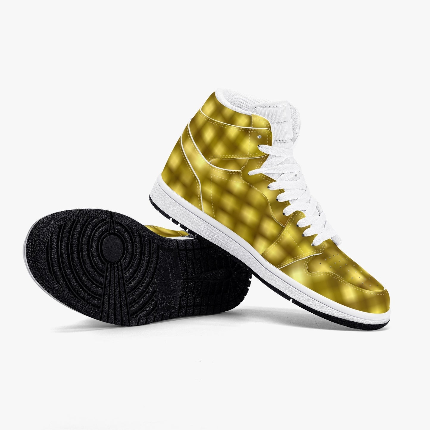352. AJ1 Black High-Top Leather Sneakers