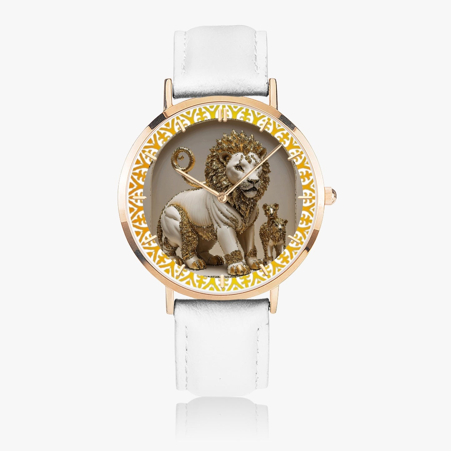164. Hot Selling Ultra-Thin Leather Strap Quartz Watch (Rose Gold With Indicators)