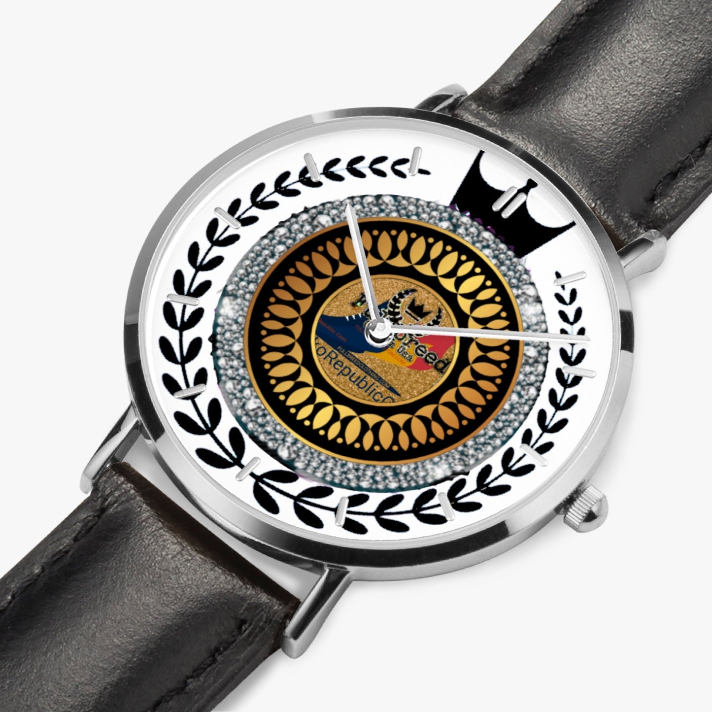 kokorepublic 165. Hot Selling Ultra-Thin Leather Strap Quartz Watch (Silver With Indicators)