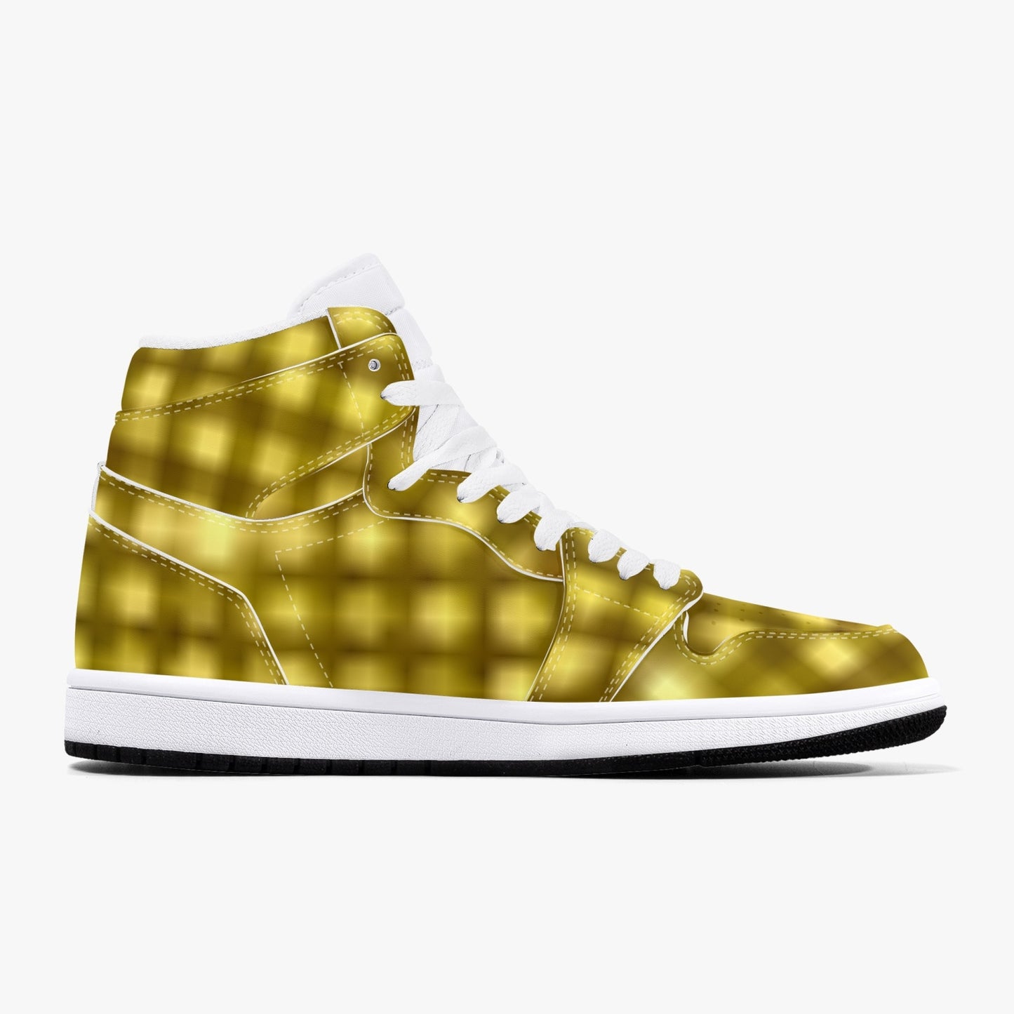 352. AJ1 Black High-Top Leather Sneakers
