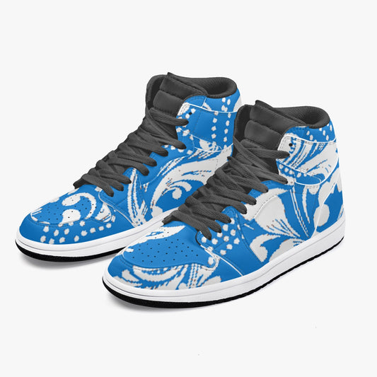 352. AJ1 Black High-Top Leather Sneakers