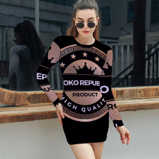KokoRepublic Women's Elegant Long Sleeve Skinny Dress