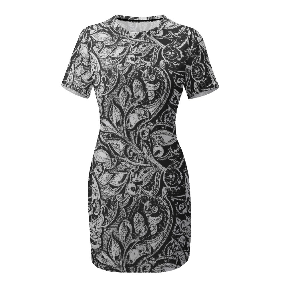 kokorepublic White Crew Neck Short Sleeve Dress