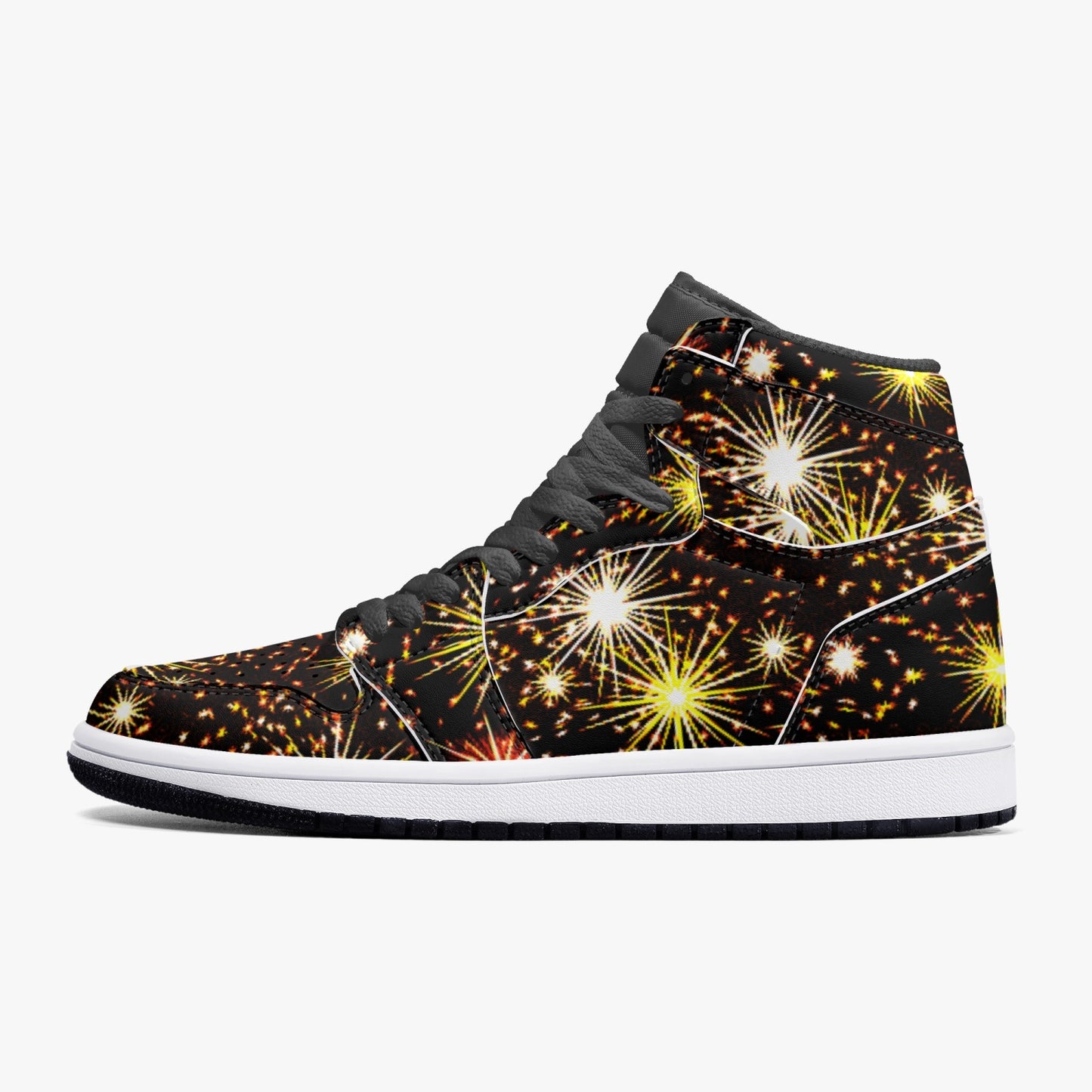 352. AJ1 Black High-Top Leather Sneakers