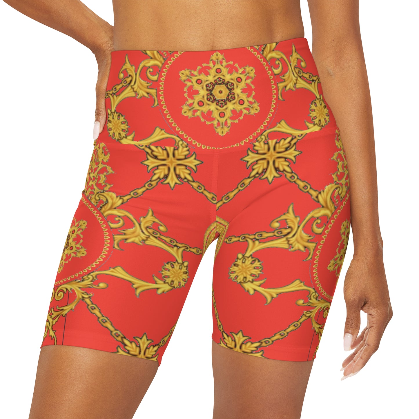 High Waisted Yoga Shorts (AOP)