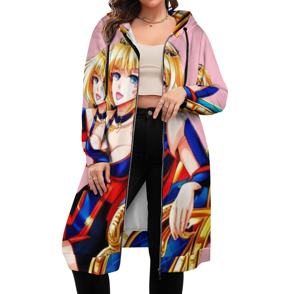 Women's full print long Hoodie