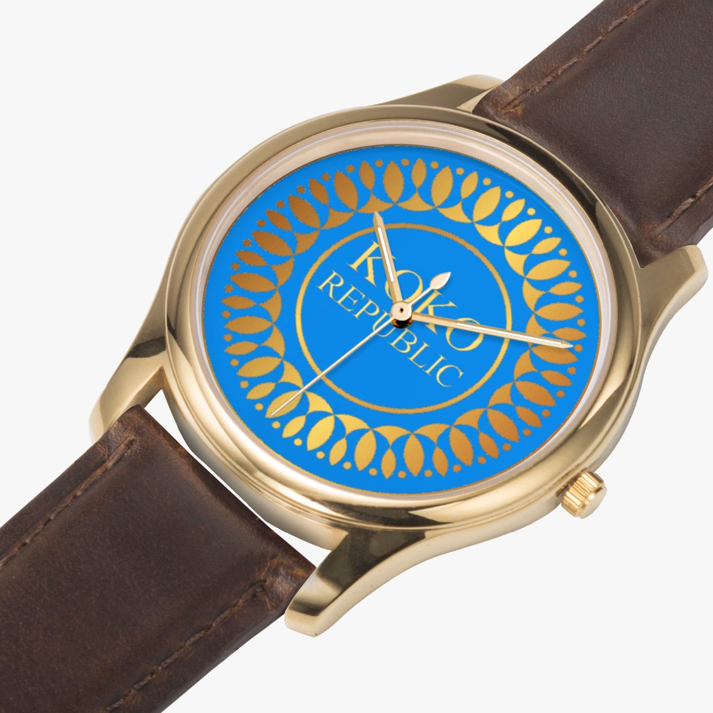 kokorepublic 150. Stylish Leather Strap Classic Quartz Watch (Gold)