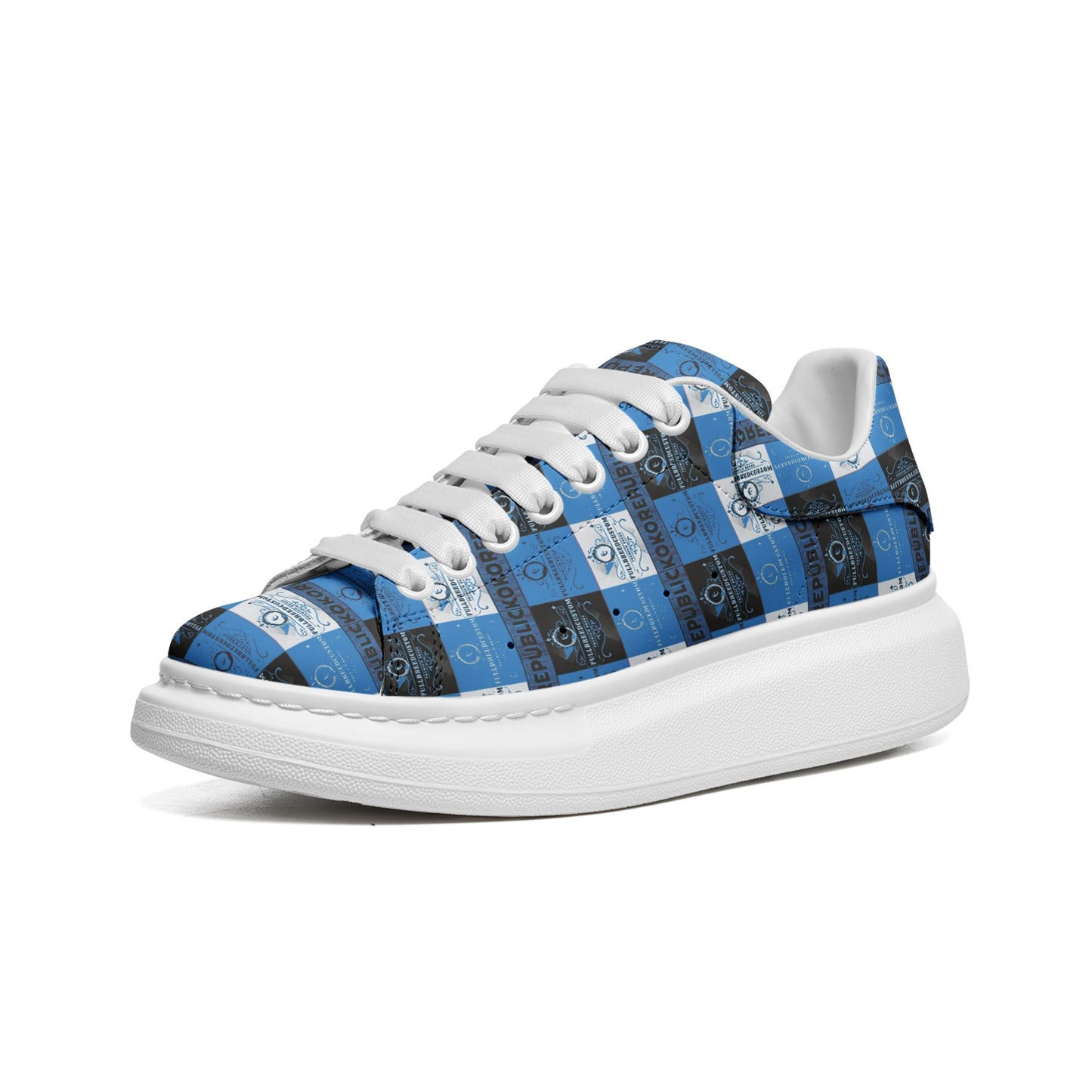 Fullbreedcustom Unisex Non Slip Lace Up Faux Leather Sneakers