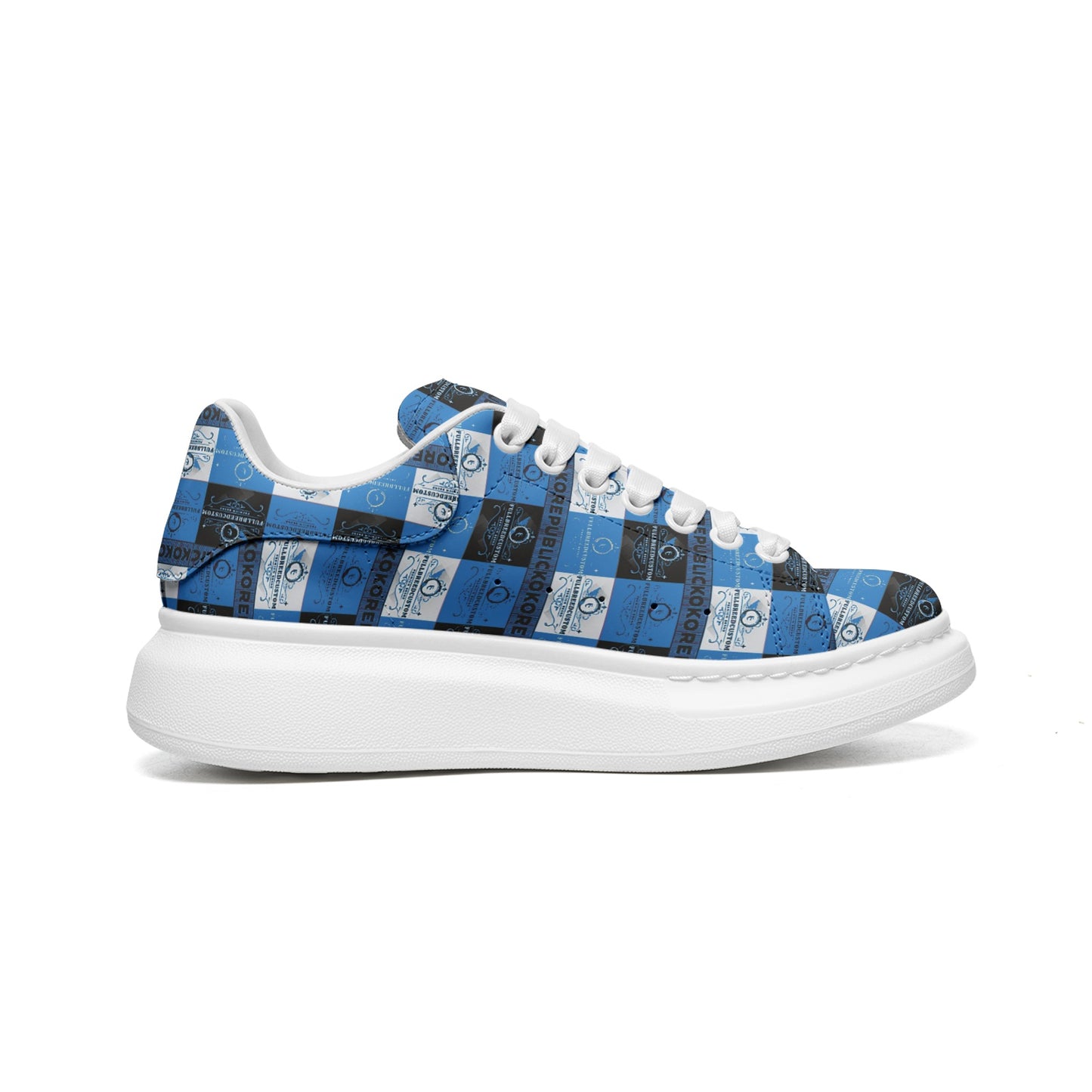 Fullbreedcustom Unisex Non Slip Lace Up Faux Leather Sneakers