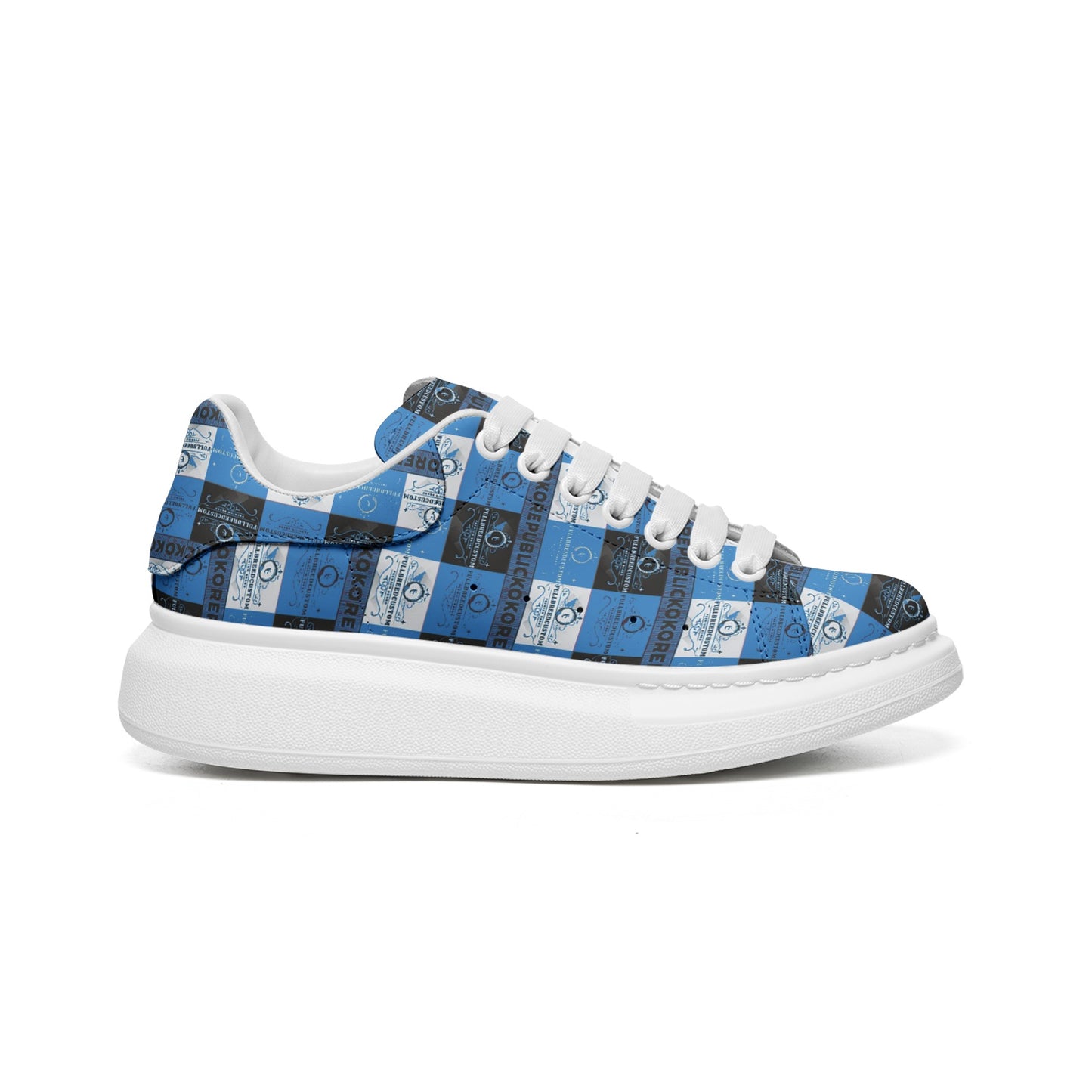 Fullbreedcustom Unisex Non Slip Lace Up Faux Leather Sneakers