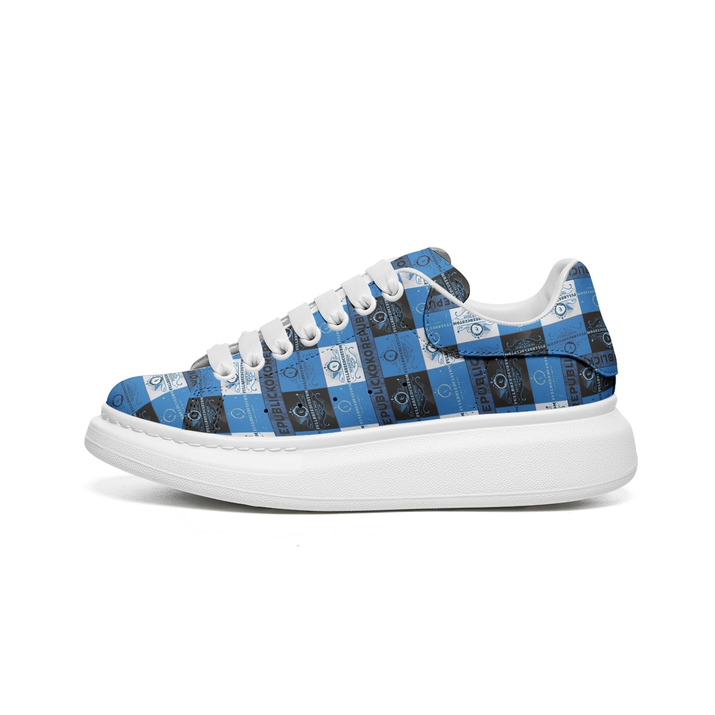 Fullbreedcustom Unisex Non Slip Lace Up Faux Leather Sneakers