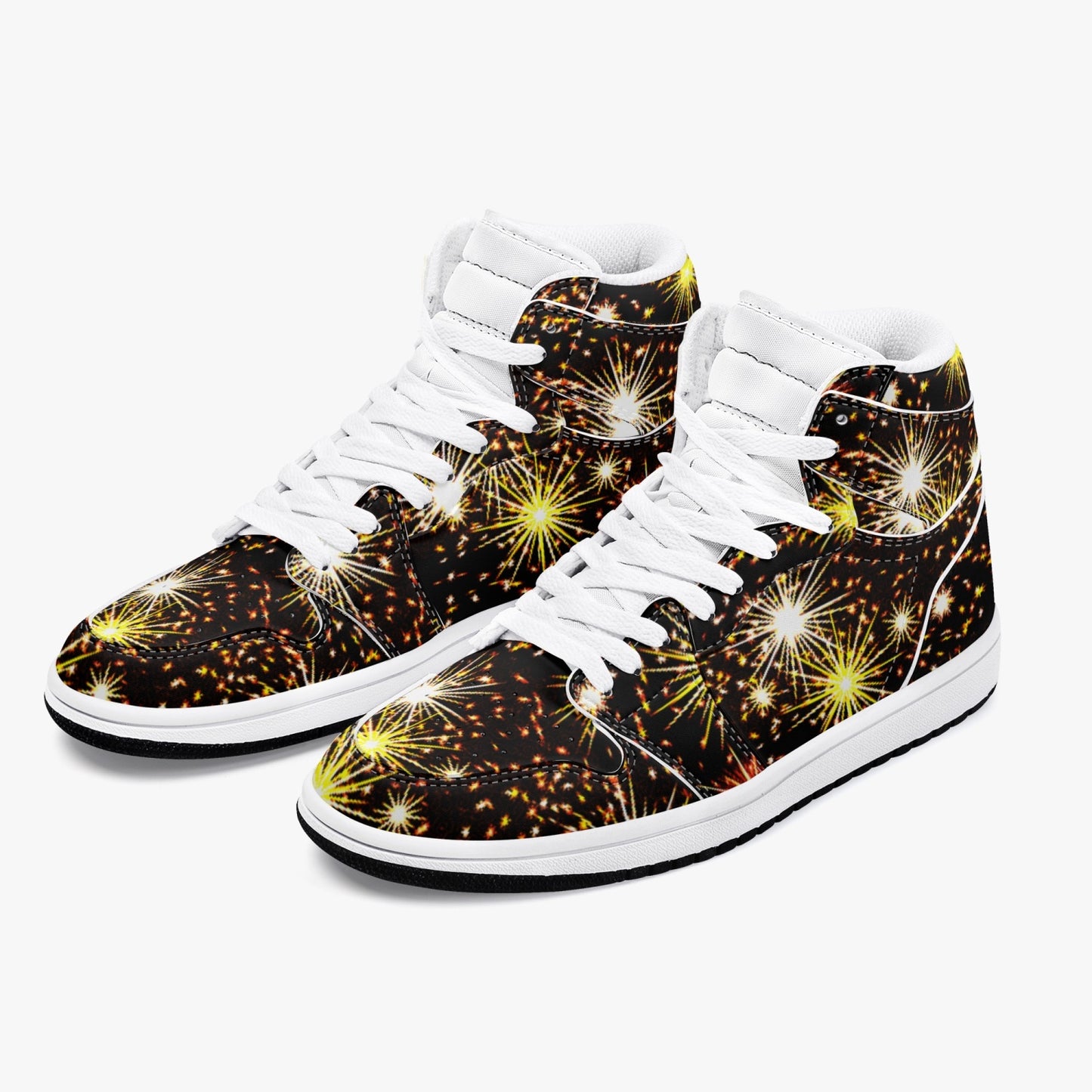 352. AJ1 Black High-Top Leather Sneakers