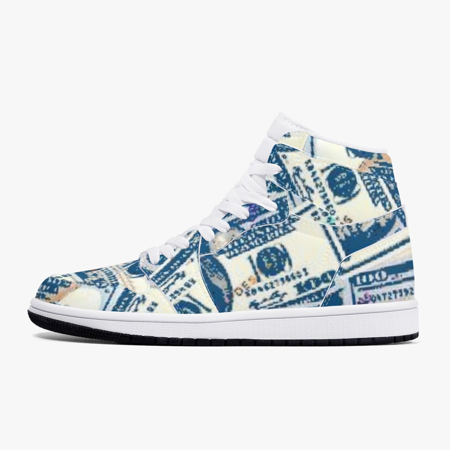 352. AJ1 Black High-Top Leather Sneakers