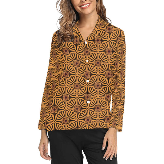 Women's Long Sleeve Pajama Shirt(Sets 02)