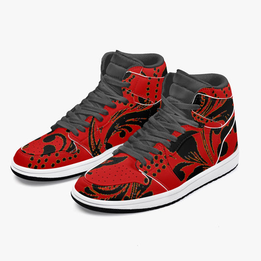 352. AJ1 Black High-Top Leather Sneakers