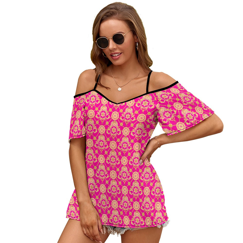 kokorepublic Casual Ladies Off Shoulder Sling Short Sleeve Top