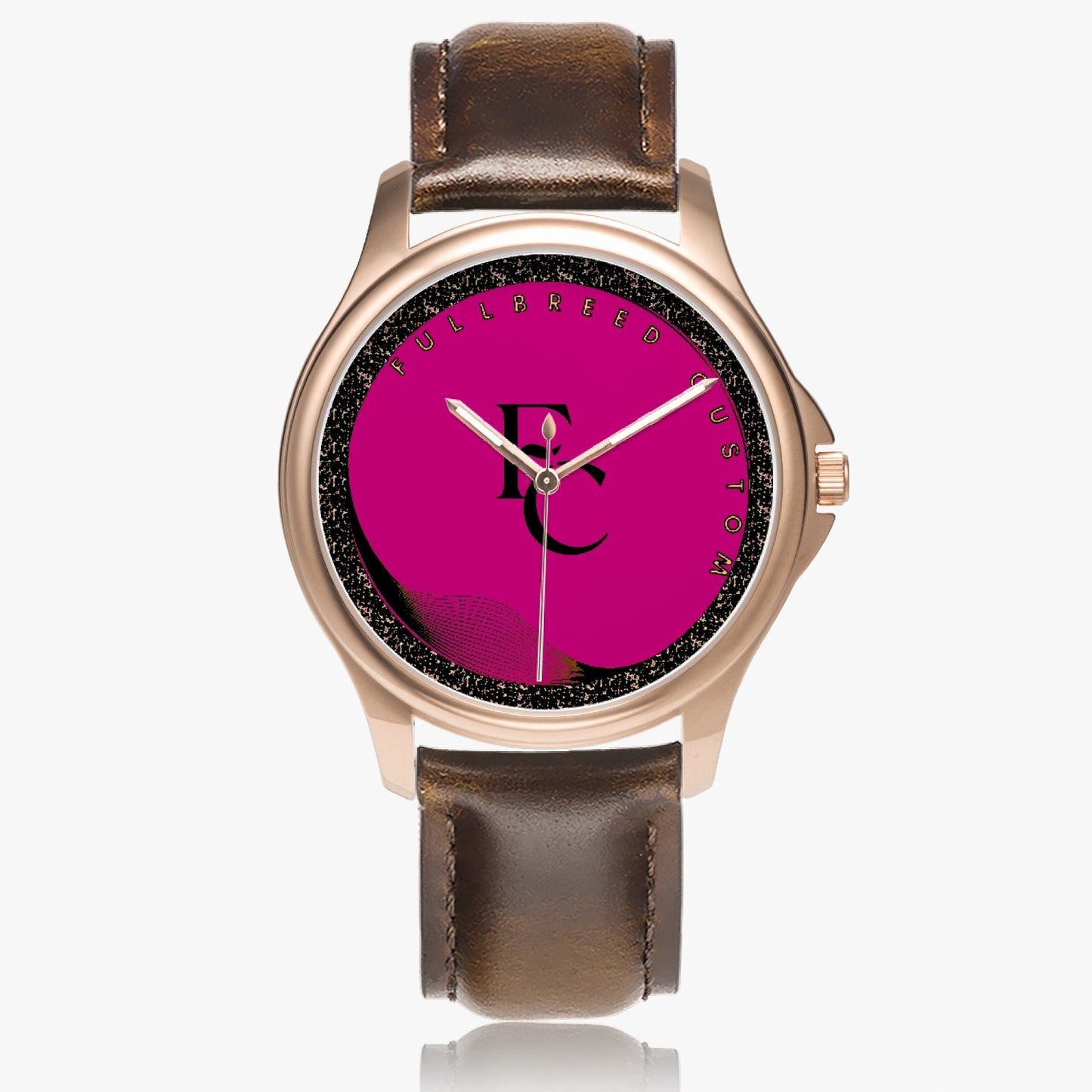 Fullbreed Collection148. Stylish Classic Leather Strap Quartz Watch (Rose Gold)