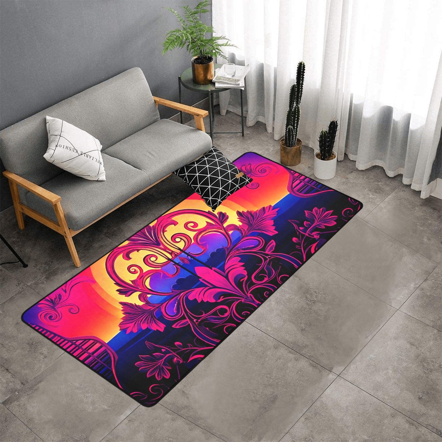 fullbreedcustom Area Rug with Black Binding  7'x3'3''