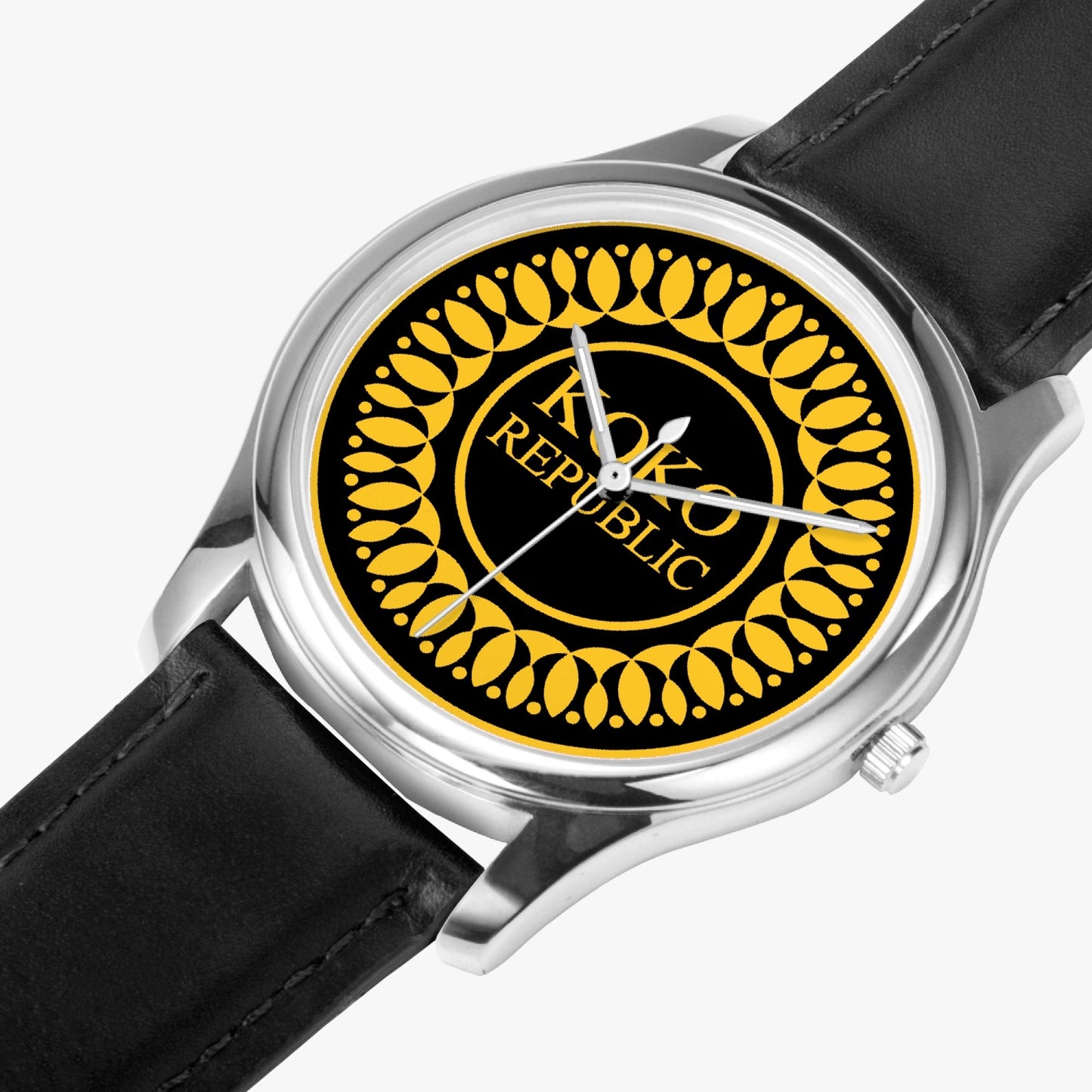 kokorepublic 152. Stylish Leather Strap Classic Quartz Watch (Silver)