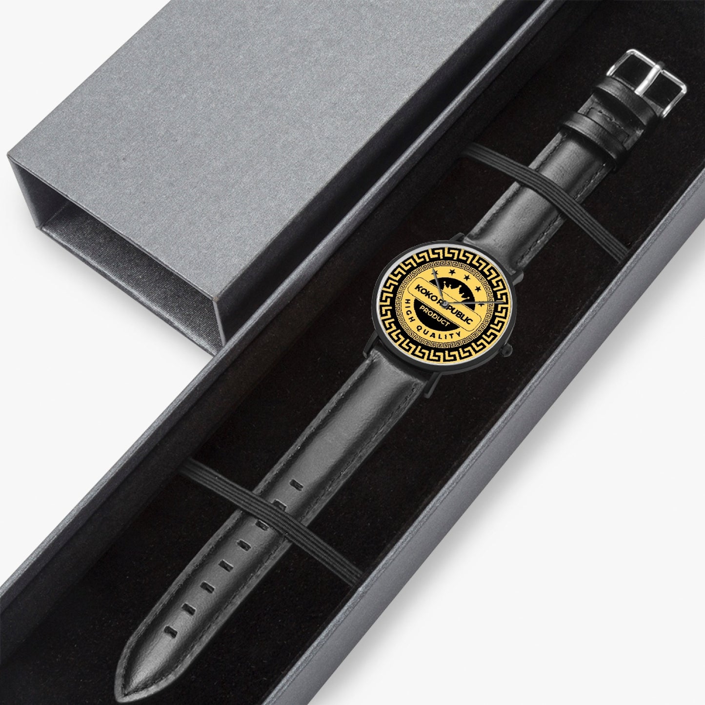 kokorepublic 160. Hot Selling Ultra-Thin Leather Strap Quartz Watch (Black)