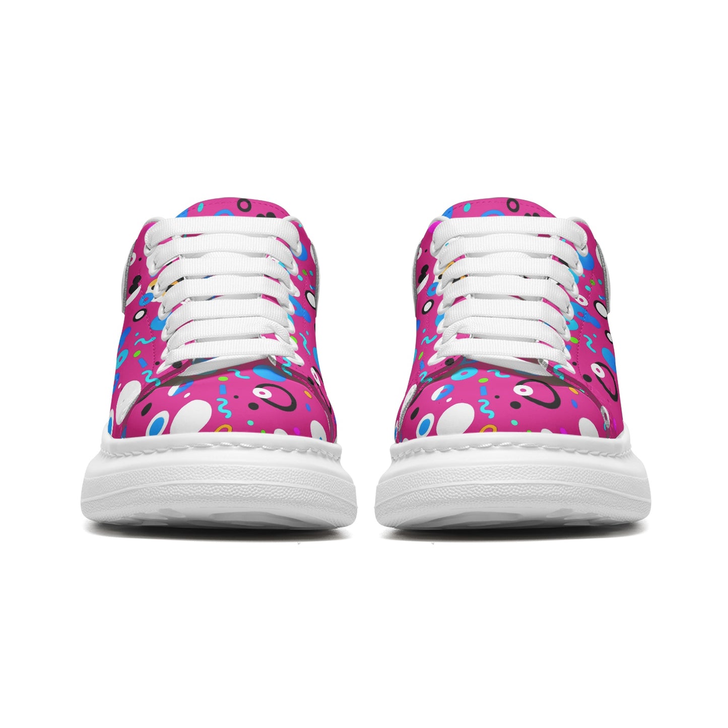Unisex Non Slip Lace Up Leather Sneakers