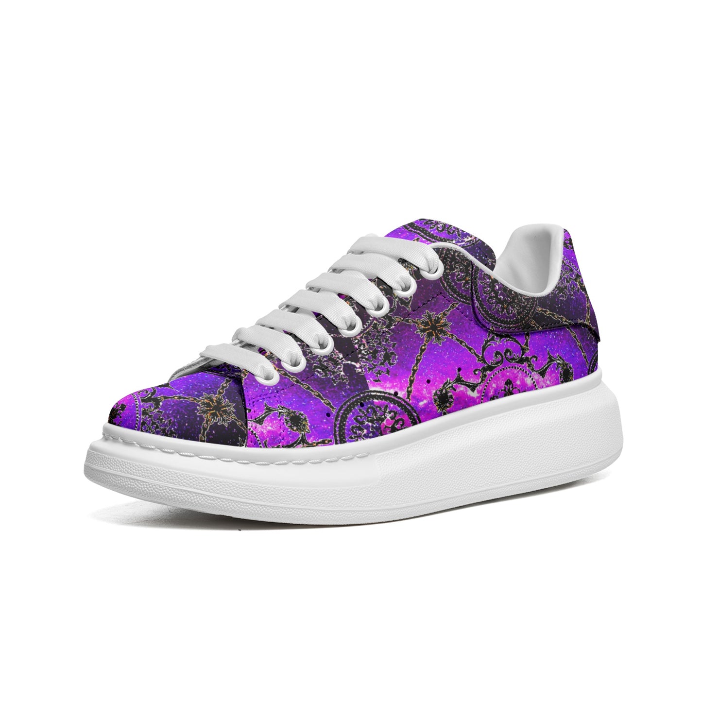 Unisex Non Slip Lace Up Faux Leather Sneakers