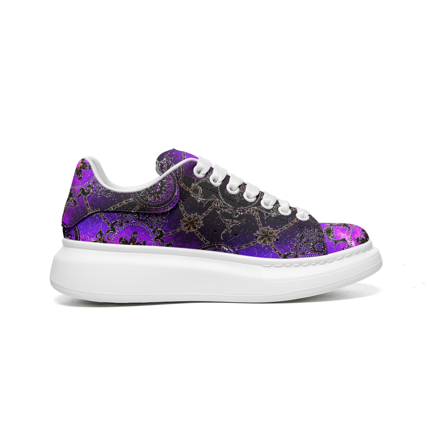 Unisex Non Slip Lace Up Faux Leather Sneakers