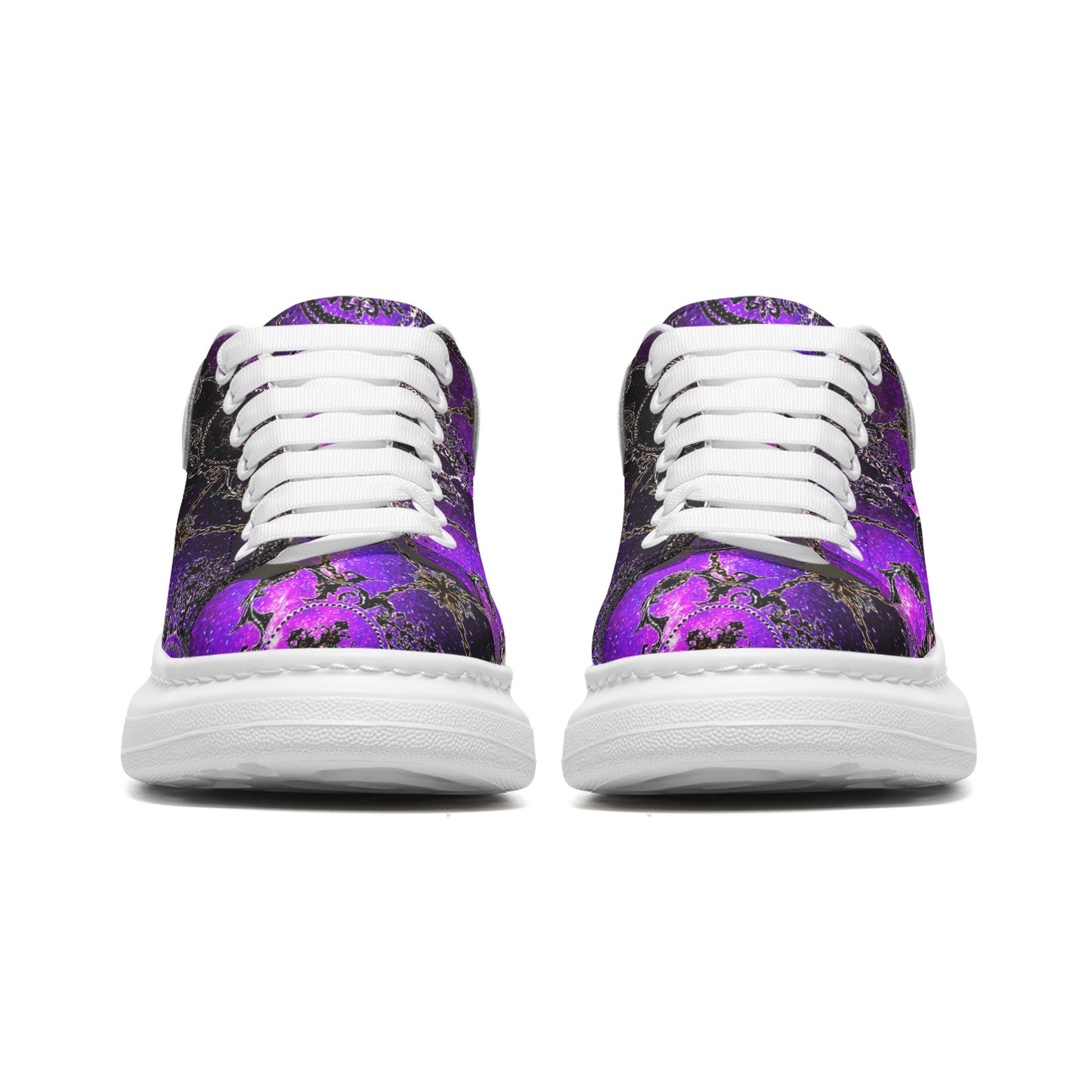 Unisex Non Slip Lace Up Faux Leather Sneakers