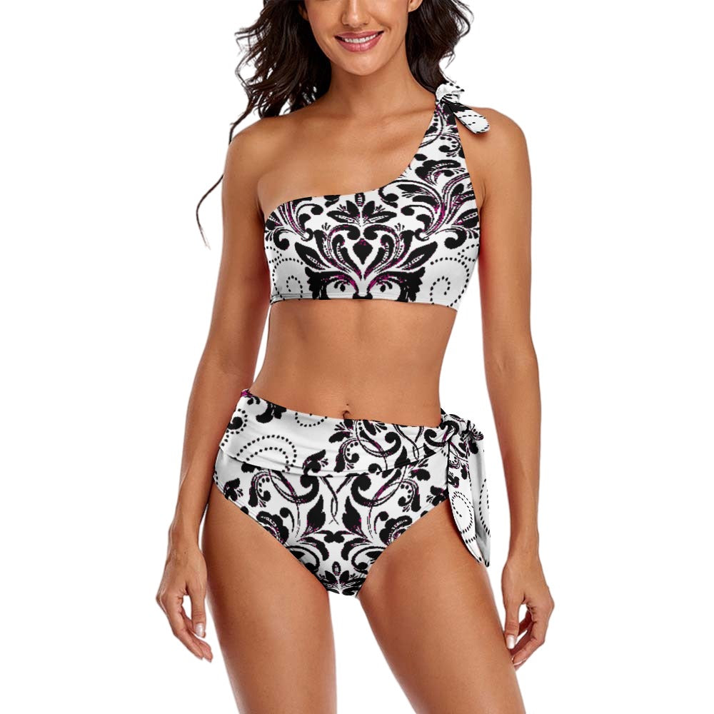 kokorepublic Women's Two Piece Sexy One Shoulder Bikini Swimsuit