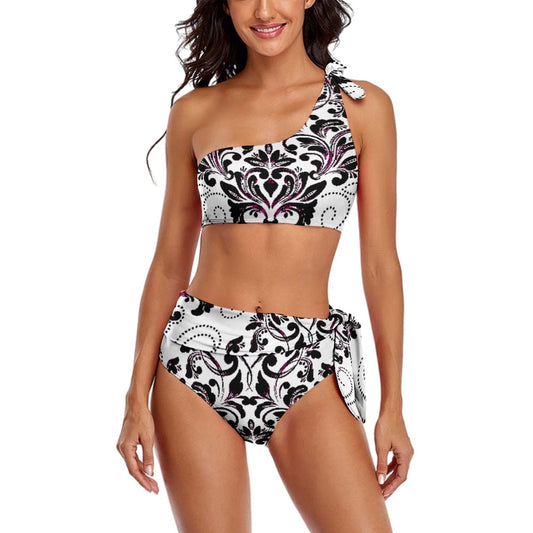 kokorepublic Women's Two Piece Sexy One Shoulder Bikini Swimsuit