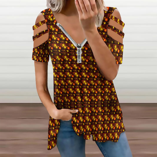 Ladies BE Zip Off Shoulder Top
