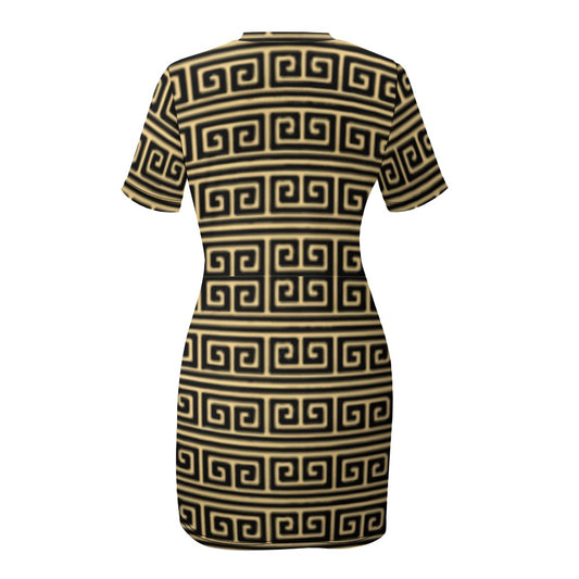 White Crew Neck Short Sleeve Dress