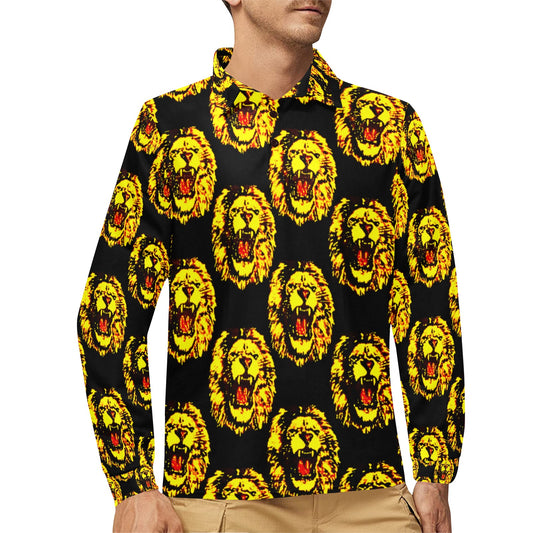 kokorepublic Men's Long Sleeve Polo Shirt (T73)