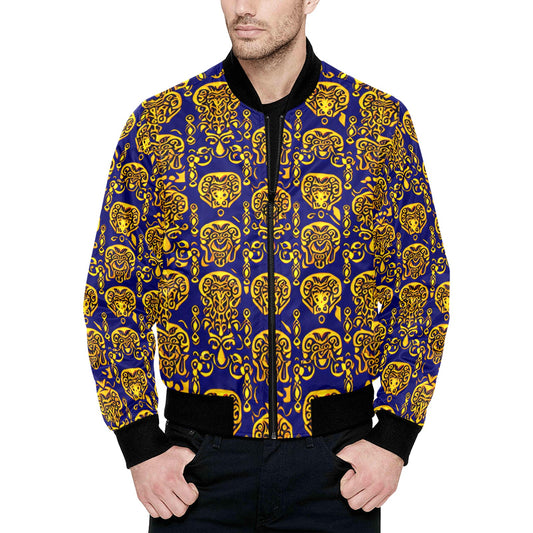 Kokorepublic Men's All Over Print Quilted Bomber Jacket(Model H33)