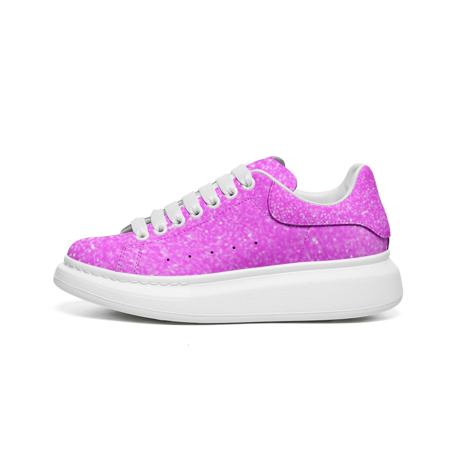 Unisex Non Slip Lace Up Faux Leather Sneakers