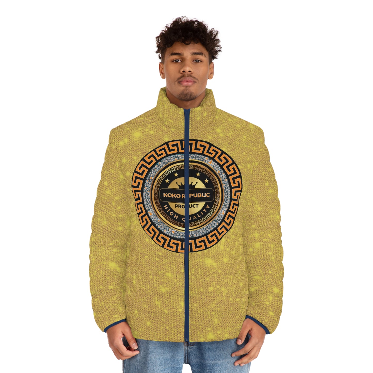 Kokorepublic Men's Puffer Jacket (AOP)