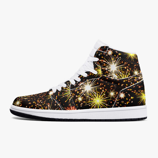 352. AJ1 Black High-Top Leather Sneakers