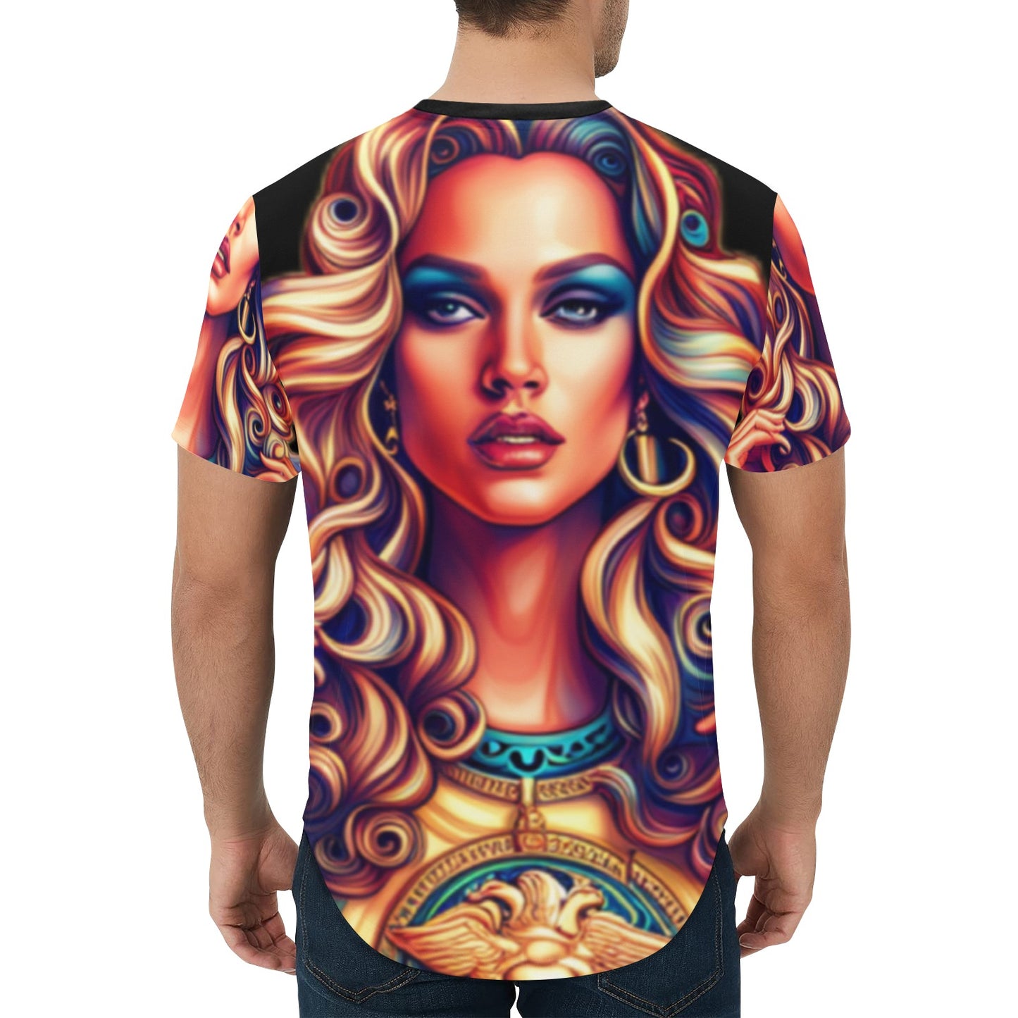 Kokorepublic Men's All Over Print Curved Hem T-Shirt (T76)