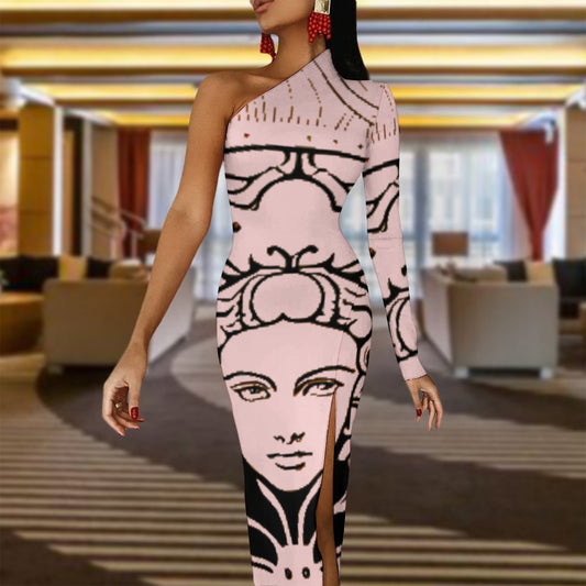 Half Sleeve Slit Dress