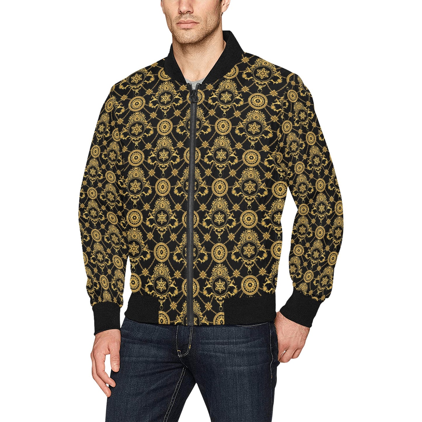 kokorepublic Men's All Over Print Bomber Jacket (Model H31)