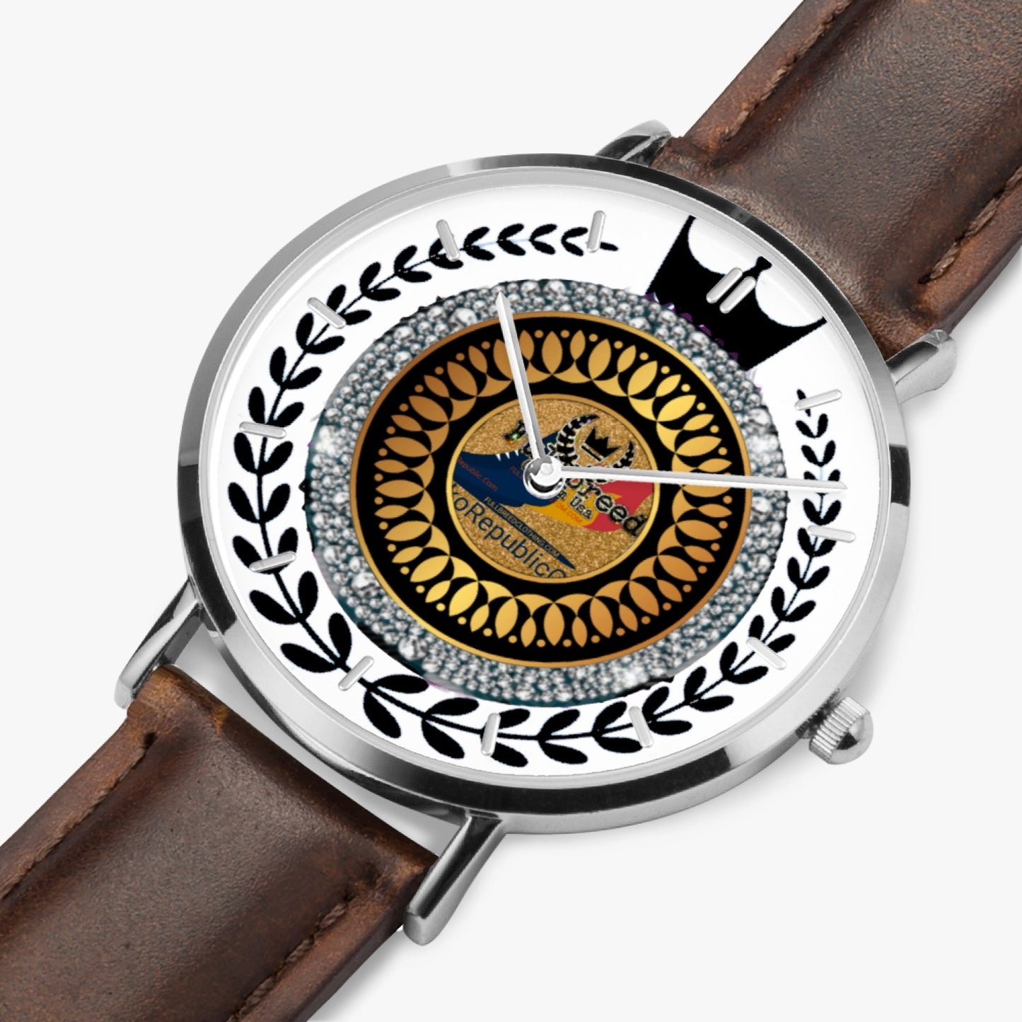 kokorepublic 165. Hot Selling Ultra-Thin Leather Strap Quartz Watch (Silver With Indicators)