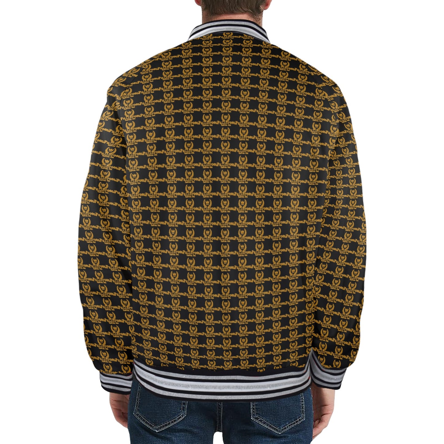 kokorepublic  New Men's Striped Trim Bomber Jacket