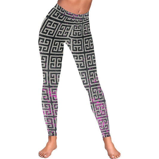 kokorepublic Women's  All-Over Low Rise Leggings (Model L05)